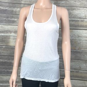 Free People Shimmery White Tank Top